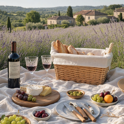 European Country-Style Woven Bread Basket with Two Handles