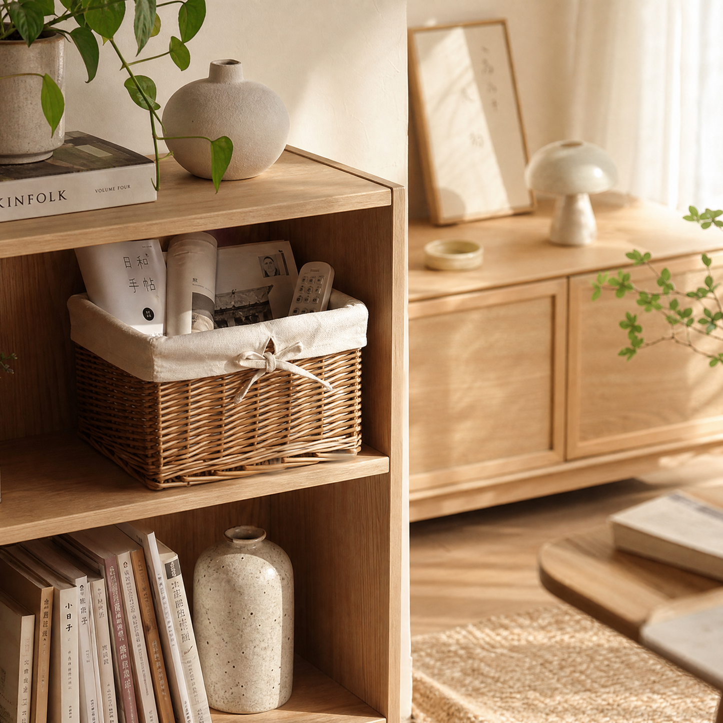 HANDWOVEN WILLOW STORAGE BASKET
