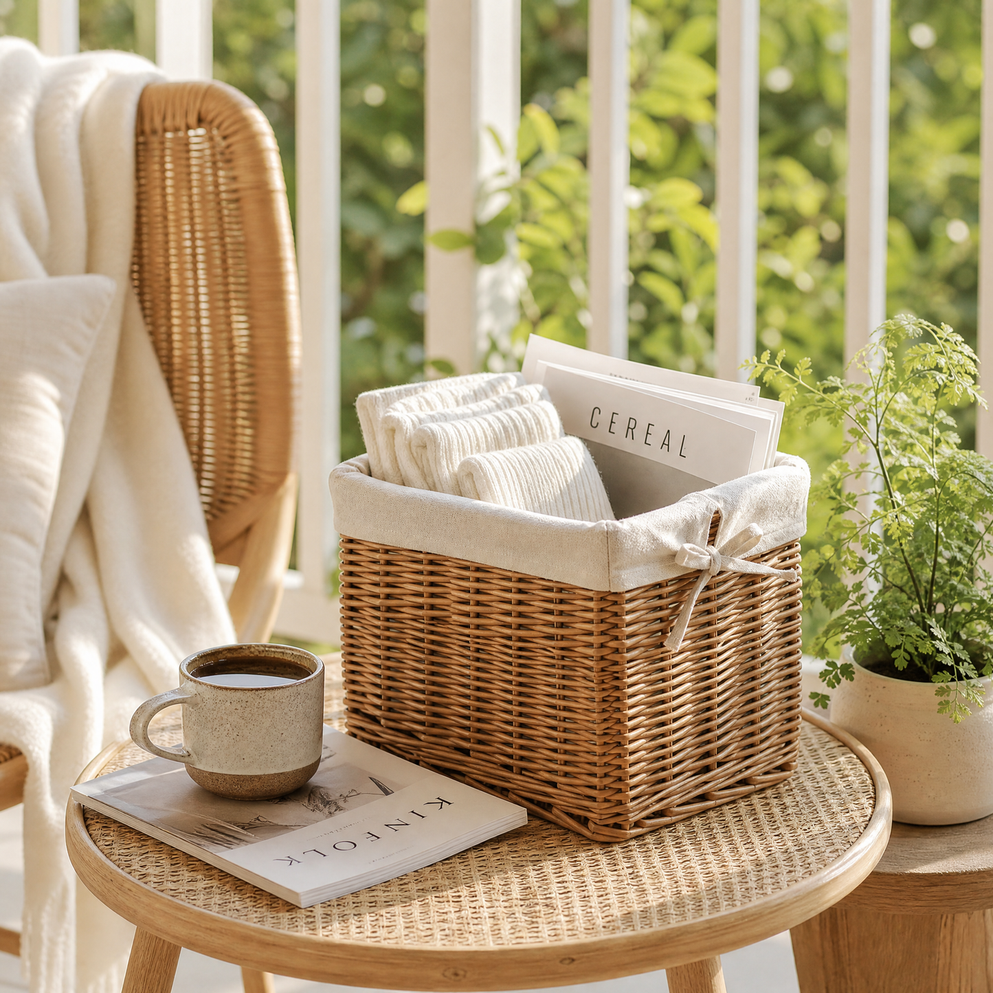 HANDWOVEN WILLOW STORAGE BASKET