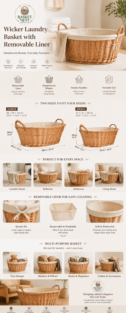 Woven Basket, Tote Bag, Laundry Basket, Rattan Storage Basket